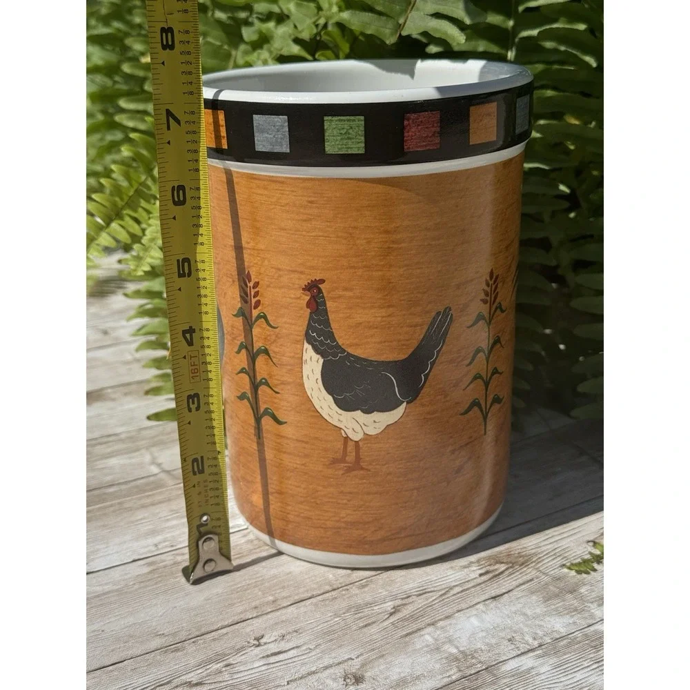 Warren Kimball Country Quartet By Sakura Rooster Chicken Utensil Holder 7